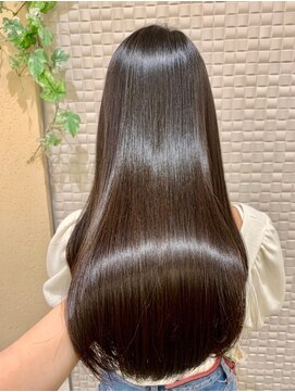 オリーブスバイネオリーブ(Olive's by neolive) ボブルフ_ネビージュ_小顔_ワンレン_黒髪_白髪ぼかし_前髪
