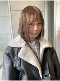 愛されガーリーラベンダーベージュボブ