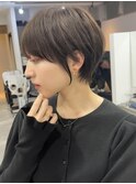 大人似合わせレイヤーカット30代40代50代ショート×アースカラー