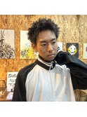 スパイキーショートピンパーマツイストパーマニュアンスパーマ