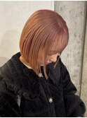 【徳岡】ハイトーンボブ　ペールカラー　暖色カラー　ハイトーン