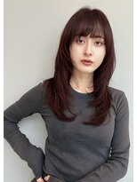 トリッカ 銀座(tricca)&nbsp;ミディアムレイヤー/チェリーブラウン/ロングレイヤー