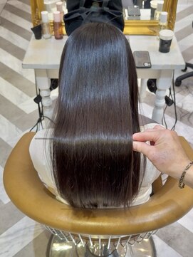 ロンドアベニール 北千住(Lond avenir) ブリーチなしチェリーブラウン髪質改善縮毛矯正酸性ストレート