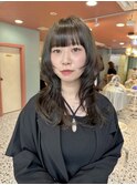 ロングウルフ/ウルフカット/オリーブグレージュ/レイヤーカット