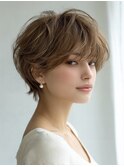 ☆ダークパープルナチュラルショートミルクブラウン髪質改善ボブ