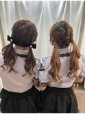 編み込みツイン／イベント／推し活／ライブ／ヘアセット