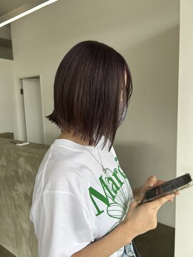 ノートエートル 西金沢(Nought etre) グレーバイオレット/ハイトーンカラー/ケアブリーチ/ボブ