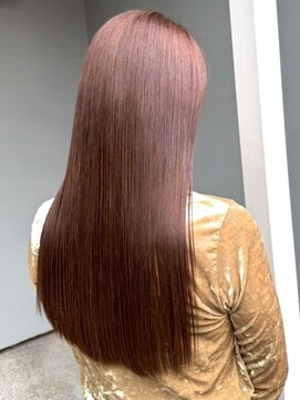 ラテベージュ ロングヘア ブリーチなしダブルカラー サラツヤ