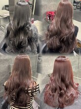 【艶感カラー&ブリーチ無しダブルカラー】