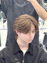 メンズヘアセンス 渋谷(MEN'S HAIR SENSE)&nbsp;ブルーブラック/フェザーパーマ/刈り上げセンターパート/メンズ