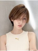 丸みショート/カーテンバング/顔周りカット/ダークブルー☆384