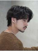 センターパートシャドウパーマスパイラルパーマルーズパーマ