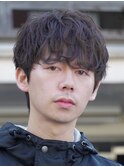 メンズパーマルーズパーマシャドウパーマッシュウルフゆるめ