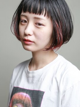 テトヘアー(teto hair) short［ワンカール・もみあげデザイン・赤髪］