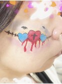 ハロウィン　ハートコープス　傷メイク