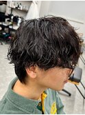 波巻きパーマメンズパーマメンズヘアツーブロックツイストパーマ