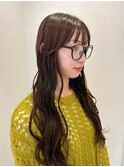ミディアム顔周りレイヤーおくれ毛前髪長岡/新潟/宮関
