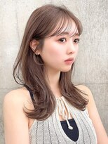 ミディアム/大人可愛い/小顔カット/縮毛矯正/髪質改善