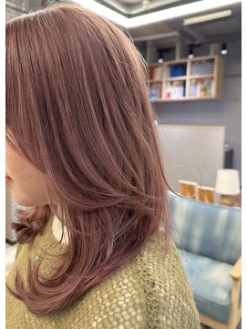 リノショアーズ 元町店(RINOSHORES) 透明感カラー★ダブルカラーブリーチピンクベージュ