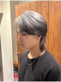 ハイトーンエンドカラーウルフセンターパート