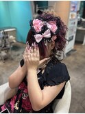 盛り髪サイドアップ