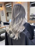 バレイヤージュ、ハイライト、レイヤーカット、ダブルカラー