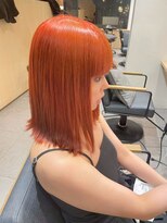 ジェコ ブラン(gecko. brun) 高発色オレンジカラー/切りっぱなしボブ/暖色系カラー/艶髪