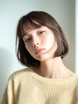 トクテ 高円寺(tokute) くびレイヤーエモージュ前髪モテベージュレイヤーミディ/高円寺