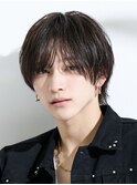 メンズショートシースルーラウンドマッシュ