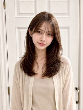 アロマ ヘアルーム 池袋店(AROMA hair room) 顔まわりレイヤー/ひし形シルエット/シースルーバング/前髪/池袋