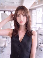 エースハバナ 渋谷(1 HAVANA)&nbsp;レイヤーミディアム＊前髪カット＊ナチュラルブラウン