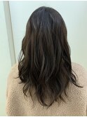 ロングスタイル☆アッシュグレージュでくすんだ感じにしました！