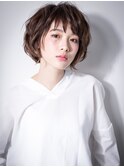 小顔矯正立体カットくせ毛風大人ボブショートv川口20代30代40代