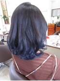 【見附・今町】髪質改善 M3D 裾カラー インナーカラーブルー