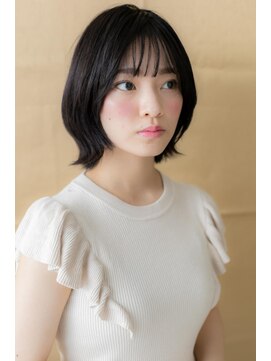 カバーヘア ブリス 志木南口駅前店(COVER HAIR bliss) 黒髪ダークアッシュ外ハネボブマッシュTb1志木20代30代40代