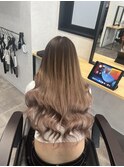 ナチュラルバレイヤージュエクステ_くびれヘア_KO61