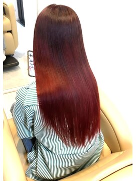 バロンビューティー(BARON Beauty) BARON Beauty ロング×レッド／ブリーチ／ダブルカラー／韓国