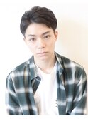 【 I. 】刈り上げツーブロックアップバング短髪黒髪 川口