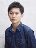 【メンズヘア】王道アップバングショートヘア ツーブロックヘア