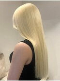 8811渋谷ブロンドホワイトアッシュ髪質改善ストレート韓国ヘア