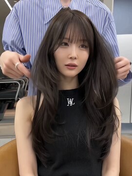 サイン 表参道(SIGN) 韓国ヘアーハッシュカットレイヤーカットグレージュブリーチ無し