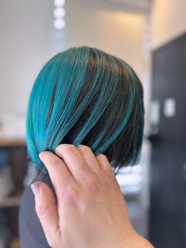 ザ カラー ラボ(THE COLOR LABO) ミニボブ アンブレラカラー ターコイズ