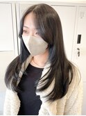 ミディアムレイヤー/顔周り/韓国/シャギー/黒髪/暗髪/静岡駅/