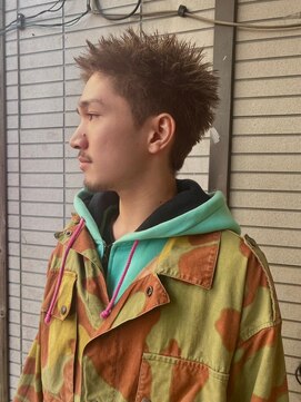アース 高円寺店(HAIR & MAKE EARTH) スパイキーショート×ミルクティーカラー｛@02st96｝