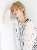 ブロンドヘア　韓国風　ラウンドマッシュ　MOMO