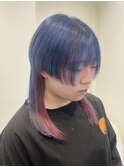 インナーカラー/レイヤーカット/ウルフカット/ブリーチ/原宿
