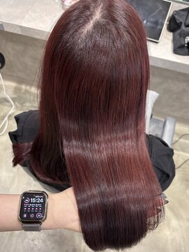 ユーフォリア 新宿通り(Euphoria) レッドカラー/ブリーチなしダブルカラー/艶カラー/ワインレッド