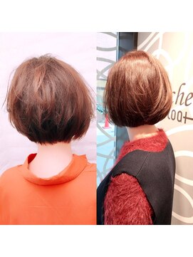 ミッシェル アフロート(michelle afloat) 前回にショートにした方をラウンドCカットで伸ばします☆