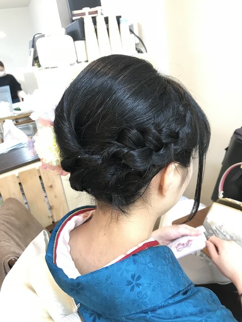 和装きっちりアップアレンジ振袖着付【ヘアアレンジ　立川】