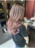 ピンクアッシュのバレイヤージュカラー錦糸町北口